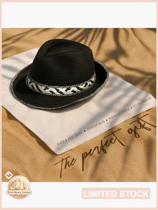 Straw Fedora Hat UPF 50+ Sun Protection Short Brim Packable Beach Hat Woven